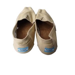 Toms canvas slip-on flats khaki size 6